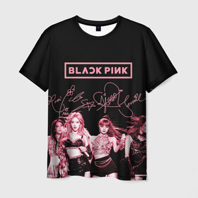 Мужская футболка 3D с принтом BLACKPINK в Кировске, 100% полиэфир | прямой крой, круглый вырез горловины, длина до линии бедер | black pink | blackpink | k pop | блэкпинк | дженни | джису | к поп | лиса | розэ