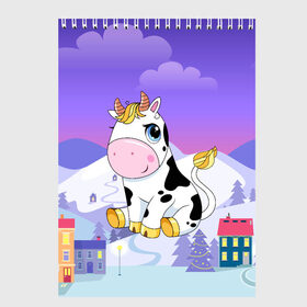 Скетчбук с принтом Милый бык в Кировске, 100% бумага
 | 48 листов, плотность листов — 100 г/м2, плотность картонной обложки — 250 г/м2. Листы скреплены сверху удобной пружинной спиралью | 2021 | 7 января | bull | newyear | santa | бык | быки | бычок | год быка | дед мороз | корова | новогодние каникулы | новогодние праздники | новый 2021 | новый год | новый год 2021 | рождество | сани | санта | санта клаус