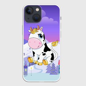 Чехол для iPhone 13 mini с принтом Милый бык в Кировске,  |  | 2021 | 7 января | bull | newyear | santa | бык | быки | бычок | год быка | дед мороз | корова | новогодние каникулы | новогодние праздники | новый 2021 | новый год | новый год 2021 | рождество | сани | санта | санта клаус