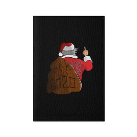 Обложка для паспорта матовая кожа с принтом Santa claus в Кировске, натуральная матовая кожа | размер 19,3 х 13,7 см; прозрачные пластиковые крепления | 2020 | 2021 | claus | happy new year | new ear | santa | santa claus | snow | winter | year | год | новый | новый год