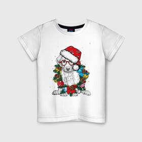 Детская футболка хлопок с принтом ЛабриСанта в Кировске, 100% хлопок | круглый вырез горловины, полуприлегающий силуэт, длина до линии бедер | new year | арт | графика | дед мороз | зима | новый год | рождество | санта