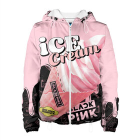 Женская куртка 3D с принтом BLACKPINK ICE CREAM в Кировске, ткань верха — 100% полиэстер, подклад — флис | прямой крой, подол и капюшон оформлены резинкой с фиксаторами, два кармана без застежек по бокам, один большой потайной карман на груди. Карман на груди застегивается на липучку | black pink | blackpink | ice cream | k pop | блэкпинк | дженни | джису | к поп | лиса | розэ