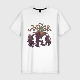 Мужская футболка хлопок Slim с принтом TRDGARPG, Worthy Heart hunter, концепт арт, Дерево, персонаж в Кировске, 92% хлопок, 8% лайкра | приталенный силуэт, круглый вырез ворота, длина до линии бедра, короткий рукав | 