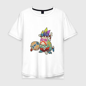Мужская футболка хлопок Oversize с принтом TRDGARPG, Worthy Heart hunter, концепт арт, лягушка, шаман в Кировске, 100% хлопок | свободный крой, круглый ворот, “спинка” длиннее передней части | Тематика изображения на принте: 