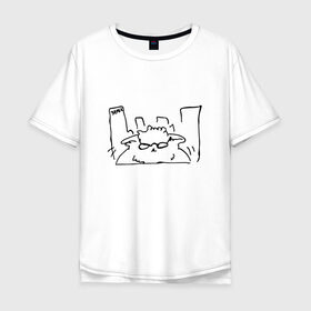 Мужская футболка хлопок Oversize с принтом Курсэд Кэтс Семь в Кировске, 100% хлопок | свободный крой, круглый ворот, “спинка” длиннее передней части | cat | community | electronic mushroom | meme