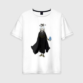 Женская футболка хлопок Oversize с принтом Демон в Кировске, 100% хлопок | свободный крой, круглый ворот, спущенный рукав, длина до линии бедер
 | fantasy | monster | демон | магия | монстр | скелет | фэнтези