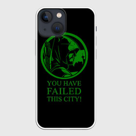 Чехол для iPhone 13 mini с принтом The Arrow в Кировске,  |  | 23 февраля | netflix | oliver queen | the arrow | vigilante | you have failed this city | защитник | зеленая стрела | капюшон | лучник | мститель | нетфликс | оливен квин | сериал стрела | супергерой