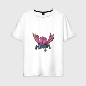 Женская футболка хлопок Oversize с принтом Хищное насекомое в Кировске, 100% хлопок | свободный крой, круглый ворот, спущенный рукав, длина до линии бедер
 | 