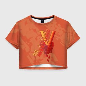 Женская футболка Crop-top 3D с принтом Valentinos Gang CP 2077 в Кировске, 100% полиэстер | круглая горловина, длина футболки до линии талии, рукава с отворотами | city | cyberpunk | gang | night | valentinos | андроид | киберпанк | киборг | найт | робот | сити