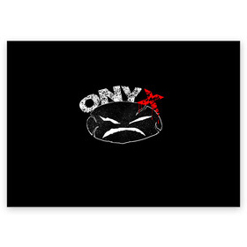 Поздравительная открытка с принтом Onyx в Кировске, 100% бумага | плотность бумаги 280 г/м2, матовая, на обратной стороне линовка и место для марки
 | fredro starr | onyx | rap | sonny seeza | sticky fingaz | оникс | рэп