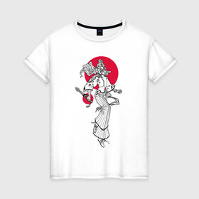 Женская футболка хлопок с принтом Dancer Танцовщица 01 в Кировске, 100% хлопок | прямой крой, круглый вырез горловины, длина до линии бедер, слегка спущенное плечо | 