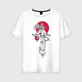 Женская футболка хлопок Oversize с принтом Dancer Танцовщица 01 в Кировске, 100% хлопок | свободный крой, круглый ворот, спущенный рукав, длина до линии бедер
 | 