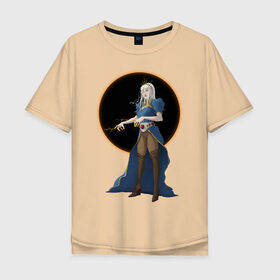 Мужская футболка хлопок Oversize с принтом Темная колдунья в Кировске, 100% хлопок | свободный крой, круглый ворот, “спинка” длиннее передней части | ведьма | девушка | колдунья | маг | магия | фэнтези