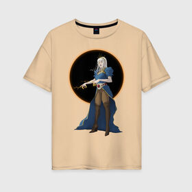 Женская футболка хлопок Oversize с принтом Темная колдунья в Кировске, 100% хлопок | свободный крой, круглый ворот, спущенный рукав, длина до линии бедер
 | ведьма | девушка | колдунья | маг | магия | фэнтези