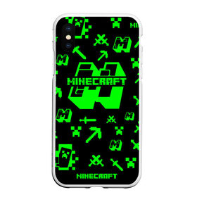 Чехол для iPhone XS Max матовый с принтом Minecraft в Кировске, Силикон | Область печати: задняя сторона чехла, без боковых панелей | minecraft | алекс | белый | блоки | ведьма | взрывчатка | визера | волк | гаст | добывать | дракон | зеленый куб | зомби | игра | крафт | крипер | кубики | лошадка | майн | майнкрафт | манкрафт | овечка | оцелот
