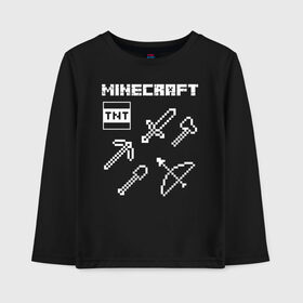 Детский лонгслив хлопок с принтом Minecraft в Кировске, 100% хлопок | круглый вырез горловины, полуприлегающий силуэт, длина до линии бедер | Тематика изображения на принте: minecraft | алекс | белый | блоки | ведьма | взрывчатка | визера | волк | гаст | добывать | дракон | зеленый куб | зомби | игра | крафт | крипер | кубики | лошадка | майн | майнкрафт | манкрафт | овечка | оцелот