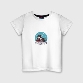 Детская футболка хлопок с принтом Genshin Impact в Кировске, 100% хлопок | круглый вырез горловины, полуприлегающий силуэт, длина до линии бедер | anime | game | genshin impact | rpg | аниме | геншин импакт | игра | персонаж | рпг