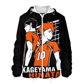 Мужская куртка 3D с принтом Haikyuu Hinata Kageyama в Кировске, ткань верха — 100% полиэстер, подклад — флис | прямой крой, подол и капюшон оформлены резинкой с фиксаторами, два кармана без застежек по бокам, один большой потайной карман на груди. Карман на груди застегивается на липучку | anime | haiku | haikuu | haikyu | haikyuu | hinata | kageyama | karasuno | shoe | аниме | атака титанов | ван пис | волейбол | кагеяма | карасуно | наруто | некома | хайку | хината | чиби | шариторидзава | шое