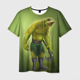 Мужская футболка 3D с принтом Bullywug в Кировске, 100% полиэфир | прямой крой, круглый вырез горловины, длина до линии бедер | Тематика изображения на принте: art | жаба | жабалюд | зеленый фон