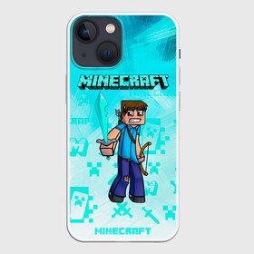 Чехол для iPhone 13 mini с принтом Minecraft в Кировске,  |  | minecraft | алекс | белый | блоки | ведьма | взрывчатка | визера | волк | гаст | добывать | дракон | зеленый куб | зомби | игра | крафт | крипер | кубики | лошадка | майн | майнкрафт | манкрафт | овечка | оцелот