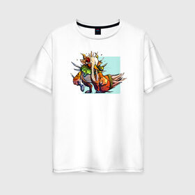 Женская футболка хлопок Oversize с принтом Forest Soul в Кировске, 100% хлопок | свободный крой, круглый ворот, спущенный рукав, длина до линии бедер
 | 