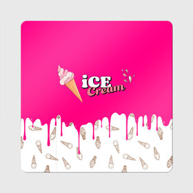 Магнит виниловый Квадрат с принтом Ice Cream BlackPink в Кировске, полимерный материал с магнитным слоем | размер 9*9 см, закругленные углы | blackpink | blink | bts | exo | icecream | jennie | jisoo | korea | kpop | lisa | love | rose | блекпинк | девушки | корея | кпоп | музыка