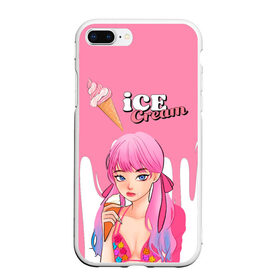 Чехол для iPhone 7Plus/8 Plus матовый с принтом BLACKPINK Ice Cream в Кировске, Силикон | Область печати: задняя сторона чехла, без боковых панелей | blackpink | blink | bts | exo | icecream | jennie | jisoo | korea | kpop | lisa | love | rose | блекпинк | девушки | корея | кпоп | музыка