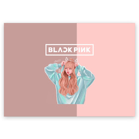 Поздравительная открытка с принтом BlackPink в Кировске, 100% бумага | плотность бумаги 280 г/м2, матовая, на обратной стороне линовка и место для марки
 | Тематика изображения на принте: blackpink | blink | bts | exo | icecream | jennie | jisoo | korea | kpop | lisa | love | rose | блекпинк | девушки | корея | кпоп | музыка