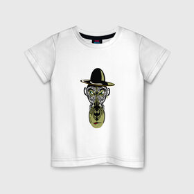 Детская футболка хлопок с принтом Обезьяна в Кировске, 100% хлопок | круглый вырез горловины, полуприлегающий силуэт, длина до линии бедер | горилла | животное | зверь | мартышка | обезьяна