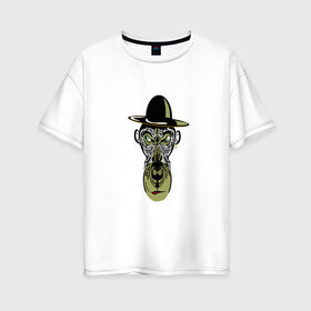 Женская футболка хлопок Oversize с принтом Обезьяна в Кировске, 100% хлопок | свободный крой, круглый ворот, спущенный рукав, длина до линии бедер
 | горилла | животное | зверь | мартышка | обезьяна