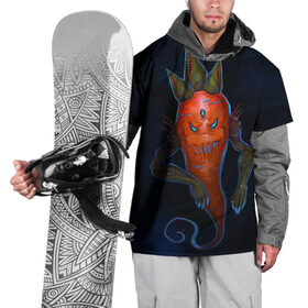 Накидка на куртку 3D с принтом Cosmo Carrot в Кировске, 100% полиэстер |  | Тематика изображения на принте: alien | космос | морковь | фентези