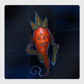 Магнитный плакат 3Х3 с принтом Cosmo Carrot в Кировске, Полимерный материал с магнитным слоем | 9 деталей размером 9*9 см | alien | космос | морковь | фентези