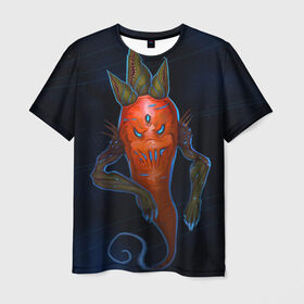 Мужская футболка 3D с принтом Cosmo Carrot в Кировске, 100% полиэфир | прямой крой, круглый вырез горловины, длина до линии бедер | alien | космос | морковь | фентези