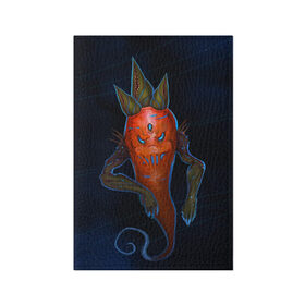 Обложка для паспорта матовая кожа с принтом Cosmo Carrot в Кировске, натуральная матовая кожа | размер 19,3 х 13,7 см; прозрачные пластиковые крепления | alien | космос | морковь | фентези