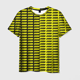 Мужская футболка 3D с принтом DAMN в Кировске, 100% полиэфир | прямой крой, круглый вырез горловины, длина до линии бедер | black | damn | damn jacket | damn lettering | damn mug | damn print | damn t shirt | for cool | yellow | yellow and black | для крутых | желтый | желтый и черный | кофта damn | кружка damn | надпись damn | принт damn | футболка damn | черный