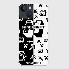 Чехол для iPhone 13 mini с принтом Minecraft в Кировске,  |  | minecraft | алекс | белый | блоки | ведьма | взрывчатка | визера | волк | гаст | добывать | дракон | зеленый куб | зомби | игра | крафт | крипер | кубики | лошадка | майн | майнкрафт | манкрафт | овечка | оцелот