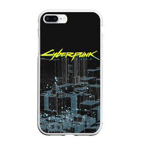 Чехол для iPhone 7Plus/8 Plus матовый с принтом Город CYBERPUNK 2077 в Кировске, Силикон | Область печати: задняя сторона чехла, без боковых панелей | Тематика изображения на принте: 2077 | cyberpunk | cyberpunk 2077 | город | игра | киберпанк | панк