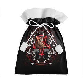 Подарочный 3D мешок с принтом Satanic Cat в Кировске, 100% полиэстер | Размер: 29*39 см | satan | киска | кот | кот мем | кошечка | кошка | кошки и коты | лиса | лисы | мем | мемы | с кошкой | сатана