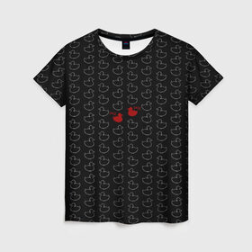 Женская футболка 3D с принтом уточки в Кировске, 100% полиэфир ( синтетическое хлопкоподобное полотно) | прямой крой, круглый вырез горловины, длина до линии бедер | black | doodle | white | белое | забавно | минимализм | птицы | текст | утки | черное