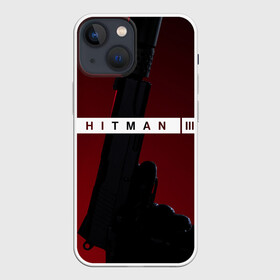 Чехол для iPhone 13 mini с принтом Hitman III в Кировске,  |  | hitman | hitman 3 | hitman iii | красный | надпись | пистолет | хитман | хитман 3