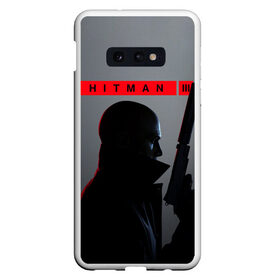 Чехол для Samsung S10E с принтом Hitman III в Кировске, Силикон | Область печати: задняя сторона чехла, без боковых панелей | hitman | hitman 3 | hitman iii | красный | надпись | хитман | хитман 3