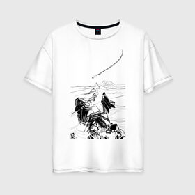 Женская футболка хлопок Oversize с принтом Падение в Кировске, 100% хлопок | свободный крой, круглый ворот, спущенный рукав, длина до линии бедер
 | падение | пустыня | самолет | скалы | человек