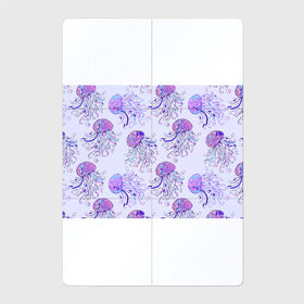 Магнитный плакат 2Х3 с принтом Узор Медуза в Кировске, Полимерный материал с магнитным слоем | 6 деталей размером 9*9 см | Тематика изображения на принте: завитушки | медуза | море | морской | паттерн | розовый | узор | фиолетовый