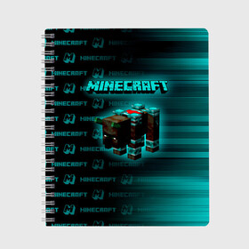 Тетрадь с принтом Minecraft в Кировске, 100% бумага | 48 листов, плотность листов — 60 г/м2, плотность картонной обложки — 250 г/м2. Листы скреплены сбоку удобной пружинной спиралью. Уголки страниц и обложки скругленные. Цвет линий — светло-серый
 | minecraft | алекс | белый | блоки | ведьма | взрывчатка | визера | волк | гаст | добывать | дракон | зеленый куб | зомби | игра | крафт | крипер | кубики | лошадка | майн | майнкрафт | манкрафт | овечка | оцелот