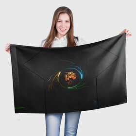 Флаг 3D с принтом ыфс в Кировске, 100% полиэстер | плотность ткани — 95 г/м2, размер — 67 х 109 см. Принт наносится с одной стороны | фыс