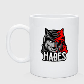 Кружка с принтом HADES ESPORT в Кировске, керамика | объем — 330 мл, диаметр — 80 мм. Принт наносится на бока кружки, можно сделать два разных изображения | Тематика изображения на принте: team | аид | амброзия | аспекты | билд | боги | волк | дары | киберспорт | кровь | оружие | персонаж | танатос | титан