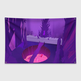 Флаг-баннер с принтом Тронный зал в Кировске, 100% полиэстер | размер 67 х 109 см, плотность ткани — 95 г/м2; по краям флага есть четыре люверса для крепления | darkness | evil | зло | магия | фэнтези