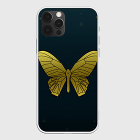 Чехол для iPhone 12 Pro Max с принтом Butterfly в Кировске, Силикон |  | Тематика изображения на принте: бабочка | геомеирический | золотой | темный фон