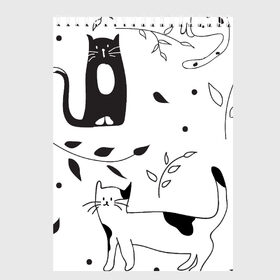 Скетчбук с принтом Кис-Кис в Кировске, 100% бумага
 | 48 листов, плотность листов — 100 г/м2, плотность картонной обложки — 250 г/м2. Листы скреплены сверху удобной пружинной спиралью | ветки | кошки | полосатый | черный кот