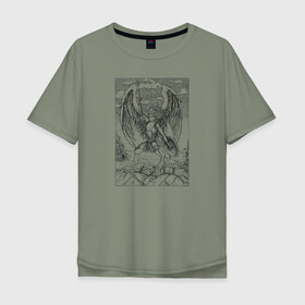 Мужская футболка хлопок Oversize с принтом Celestial в Кировске, 100% хлопок | свободный крой, круглый ворот, “спинка” длиннее передней части | angel | celestial | fantasy | warrior | ангел | воительница | небесная | руны | средневековье | фэнтези